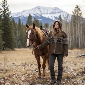 Rocky Mountain Outfitters Wool zip up sweater hooded micro fleece lining…